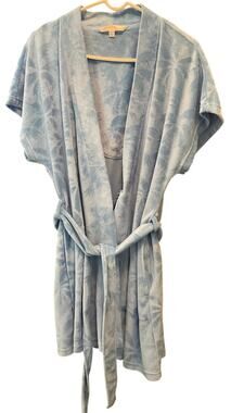 NEW Jasmine Rose Blue Size Large Women's Robe Short Sleeve